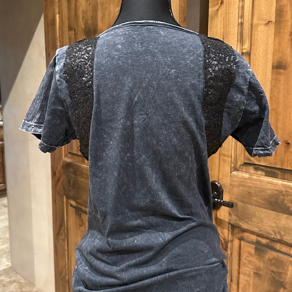 Affliction Charcoal and Black Embellished Tee - Picture 2 of 3